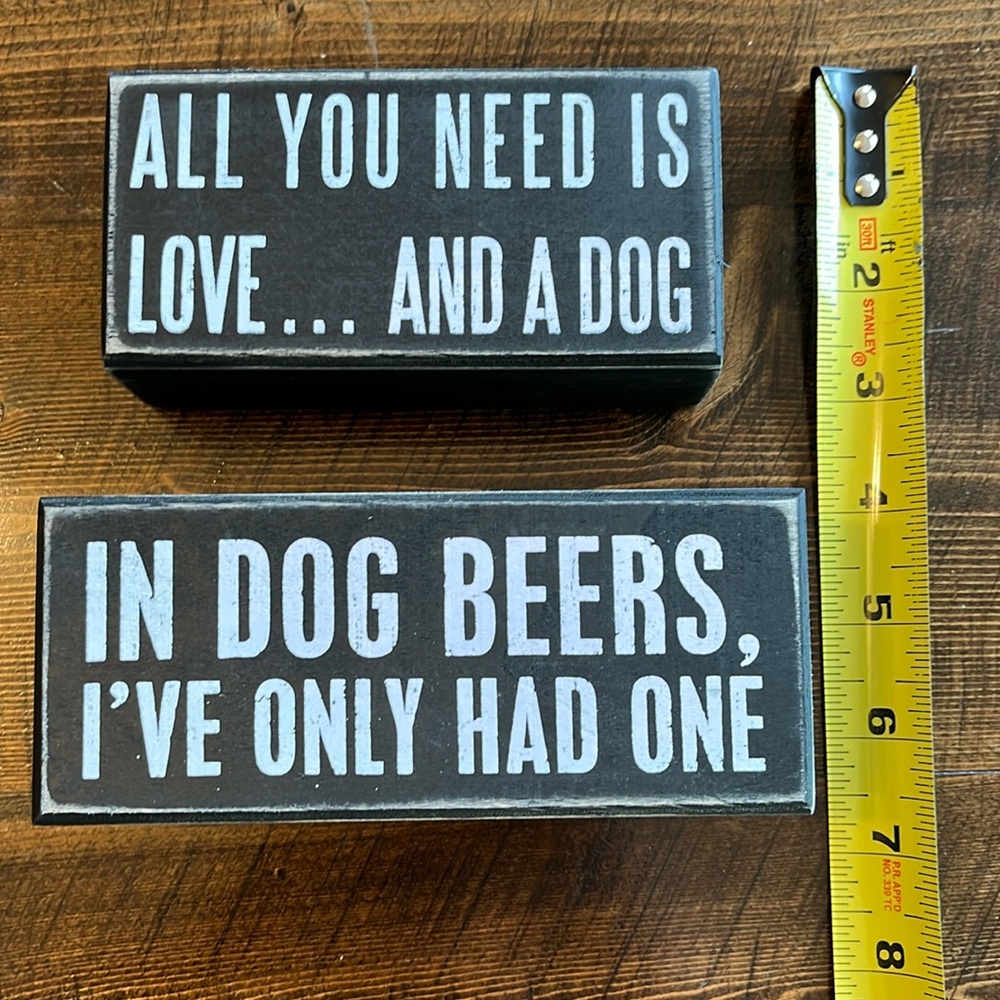 Primitive’s by Kathy DOG Home Decor Box Signs🐶🐶❤️❤️